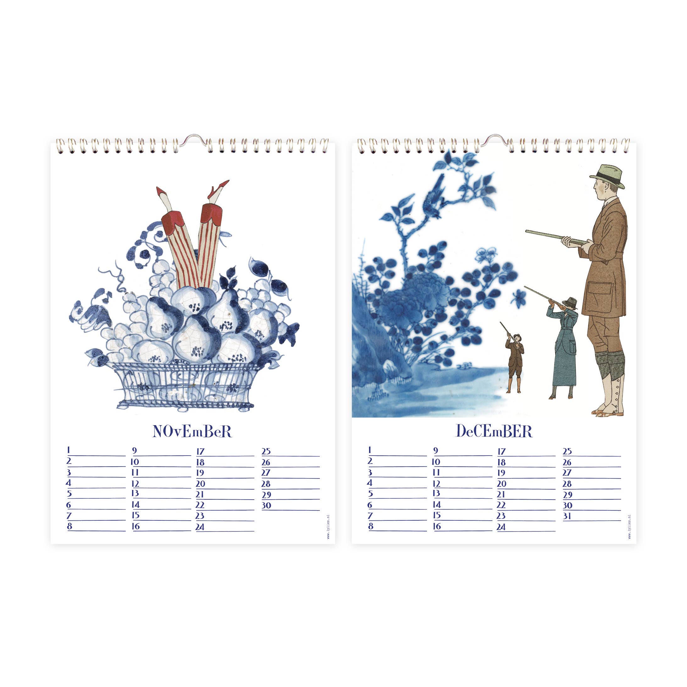 Lylies - Wholesale Kalender - Verjaardagskalender 'Dutch Blue' collages Rijksmuseum A46