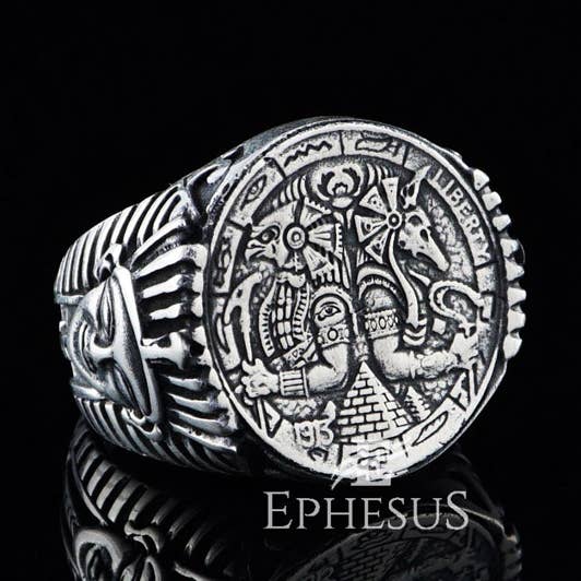 Forntida egyptiska Ring Sterling Silver för wholesale av Ephesus Jewelry