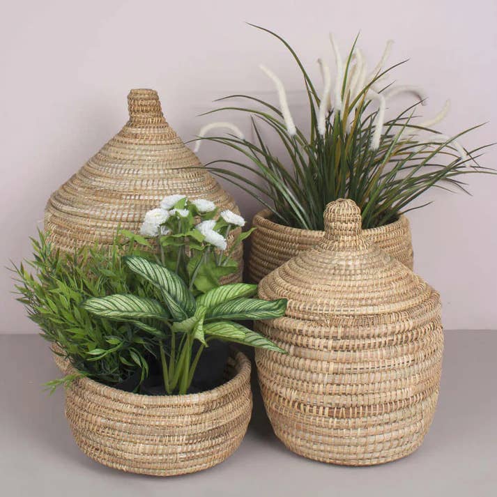 My artisans – wholesale Korg – Marockansk vävd kruka – liten förvaringskorg i naturligt vass (hand