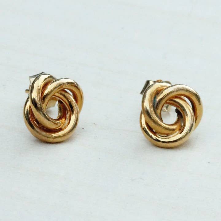 Gold Knot Studs for wholesale by Diament Jewelry