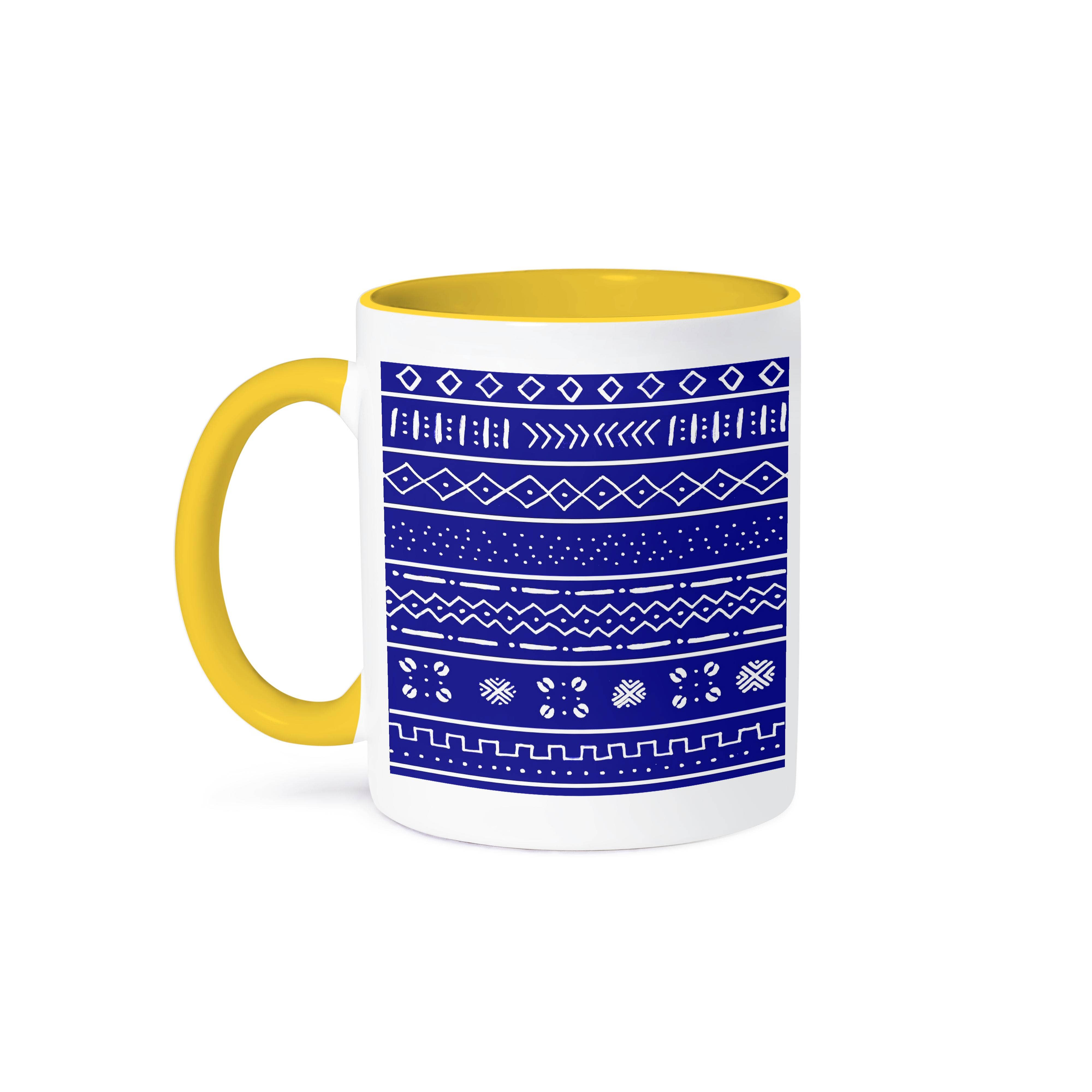 3dRose – wholesale Coffee mug – 3dRose, Tribal Dark Blue and White Mudcloth inspired pattern Navy African art, Mug0