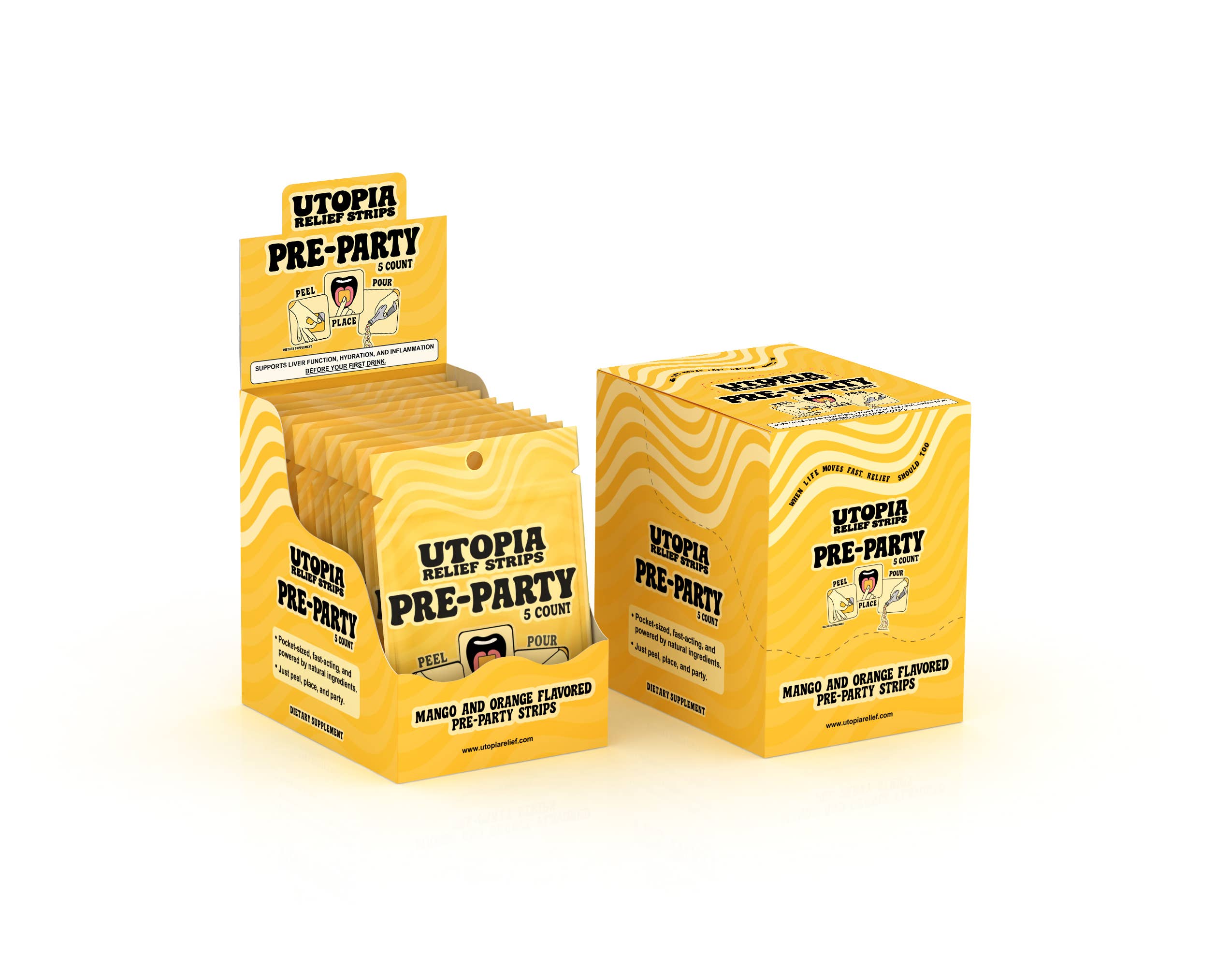 Utopia Relief Strips - Vendita all'ingrosso Vitamine/integratori orali - Strisce Pre-Party (5 pezzi) - Espositore da banco incluso7