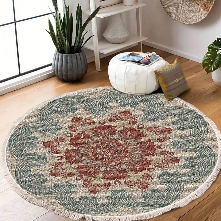 SOGA International Pty Ltd - Wholesale Area rug - 90cm Mandala Round Rug Boho Design Hippie Area Rug Decor2