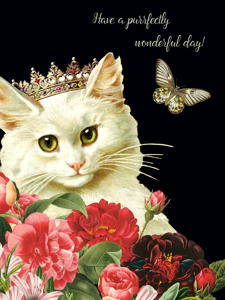 Glückwunschkarte „Have a Purrfectly Wonderful Day“, Schwarz für den Großhandel von P. Flynn Design / Phun House