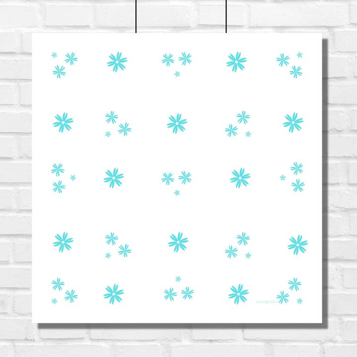 Tea Towel - Flour Sack | Flower - Blue for wholesale by FAVORSTREET