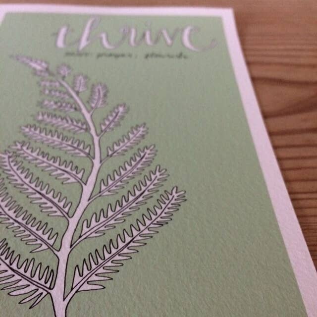 Thrive, Fern Illustration Print, Botanical Line Drawing for wholesale by Little Bird Editions