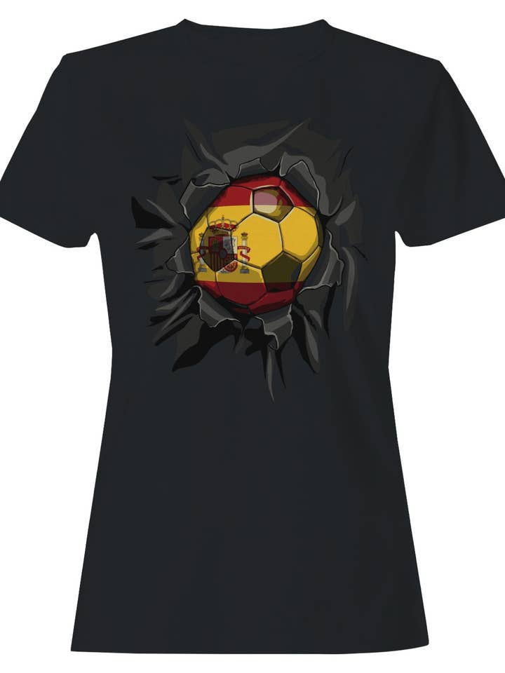 Spanien fodbold slidt dame-T-shirt for engroshandel hos TShirtGuys.com