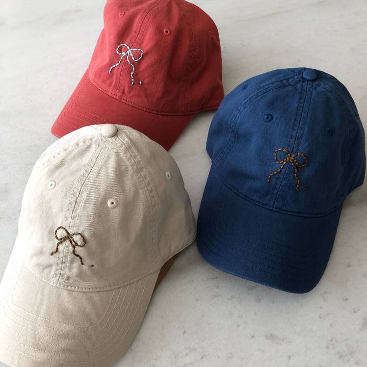 Billy Bamboo - Wholesale Baseball Cap - Women's - HAND EMBROIDERED BOW CAPS - neutral