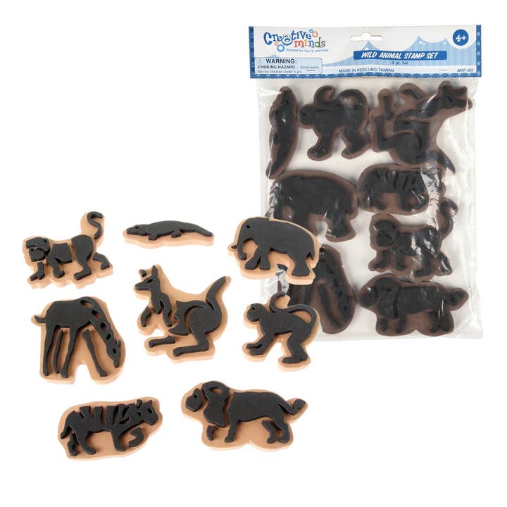 8 Piece Jumbo Ink Wild Animal Stampers for Kids for wholesale by Cre8tive Minds
