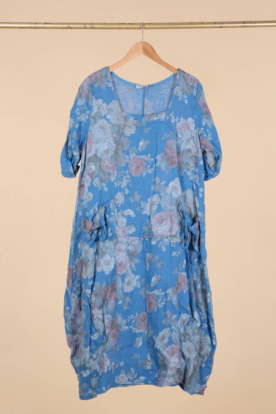 la maison des fibres naturelles – Großhandel Kleid – Damen – Leinenkleid mit floralem Muster, 100 % Leinen, Modell 6796745