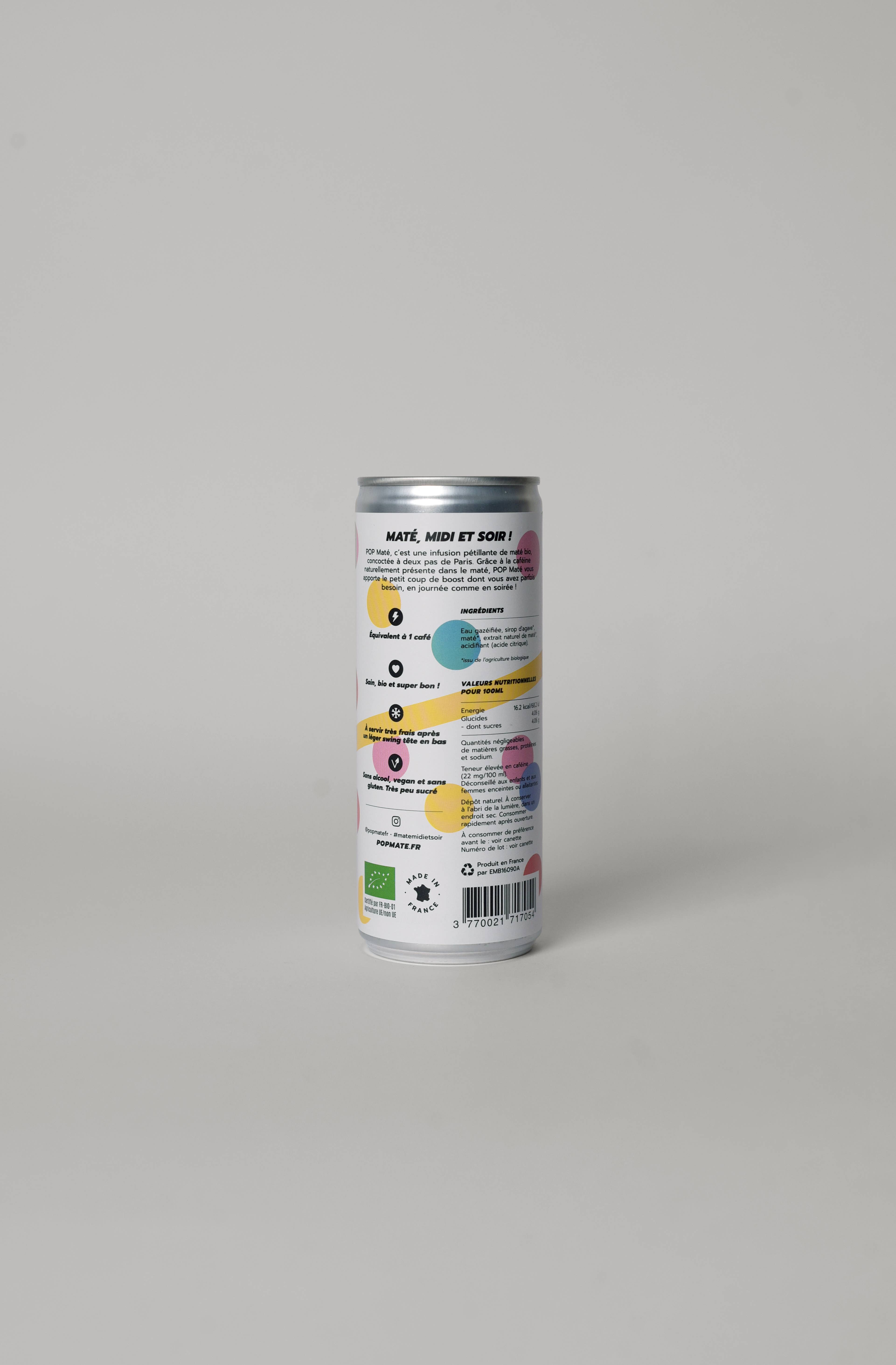 POP Maté - Vendita all'ingrosso Bevande isotoniche/energetiche - Mate biologico frizzante in lattina da 25 cl2