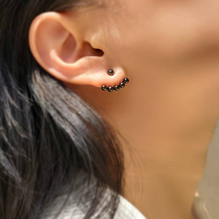 HolyBang Jewels - Wholesale Stud/Post Earrings - UNIQUE BALL EAR JACKET - E-ST1169 5