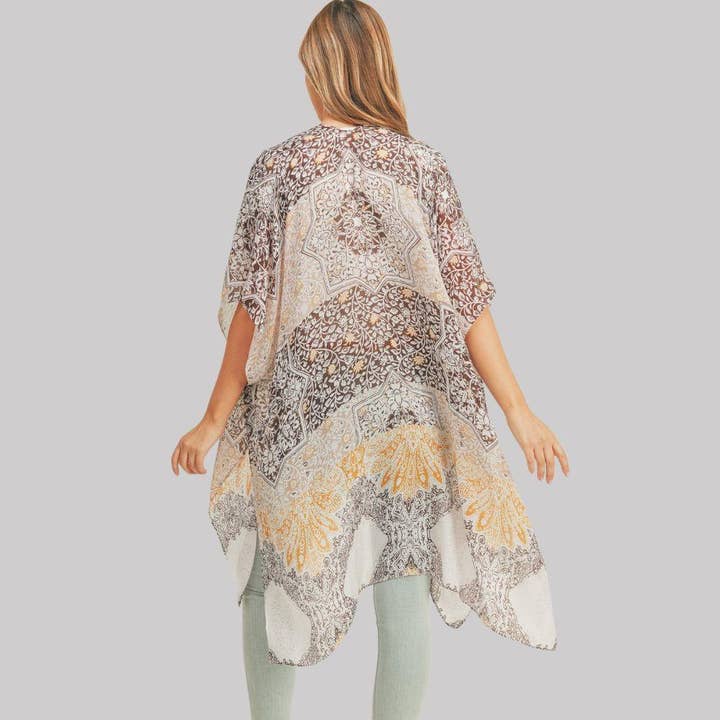JOIA ACCESSORIES - Wholesale Kimono - Women's - 2228104 ALL OVER MIXED PRINT KIMONO