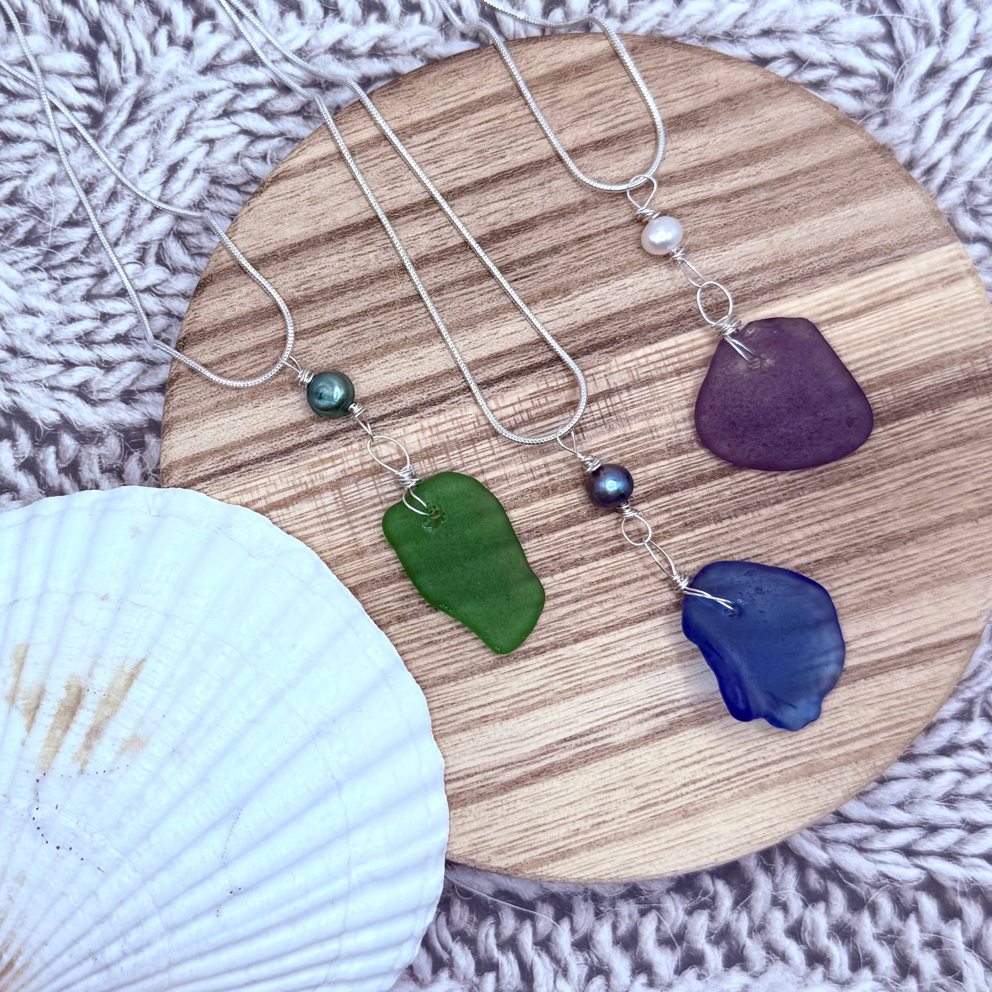 Cyn Elizabeth Studios – Großhandel Kette mit Anhänger/Charm – Kodiak Classic Seeglas Halskette7