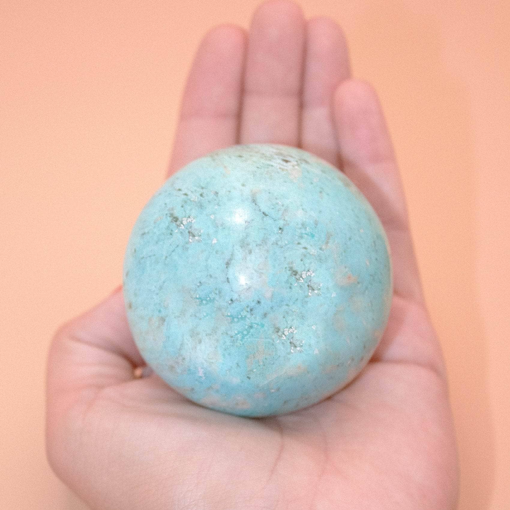 Tiny Rituals - Vente Pierre et cristal de spiritualité - Sphère en turquoise péruvienne naturelle - Qualité supérieure AAA3