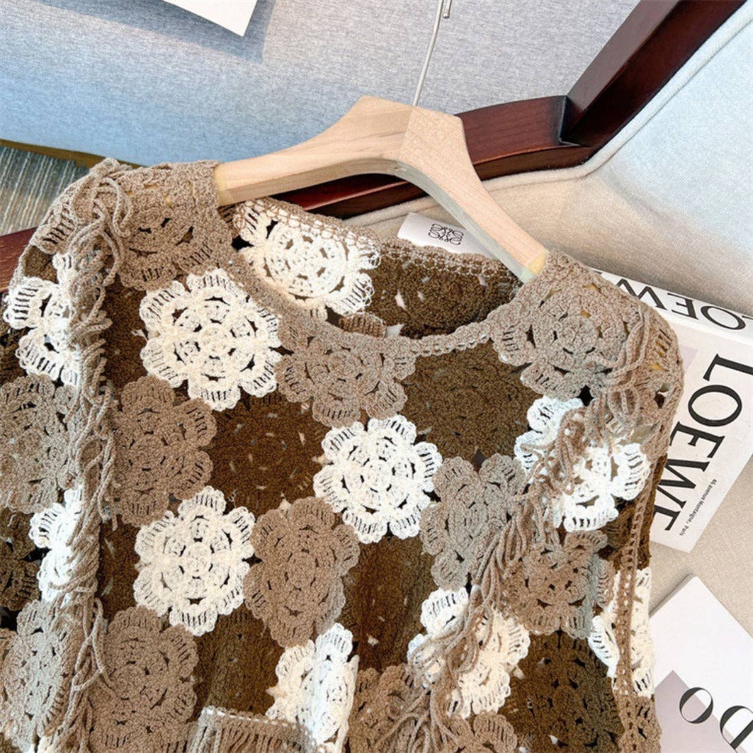 Funkyrel® Atzbranding Limited - Wholesale Knit Sweater - Women's - Crosa - Floral Pattern Hollow Knit Sweater8