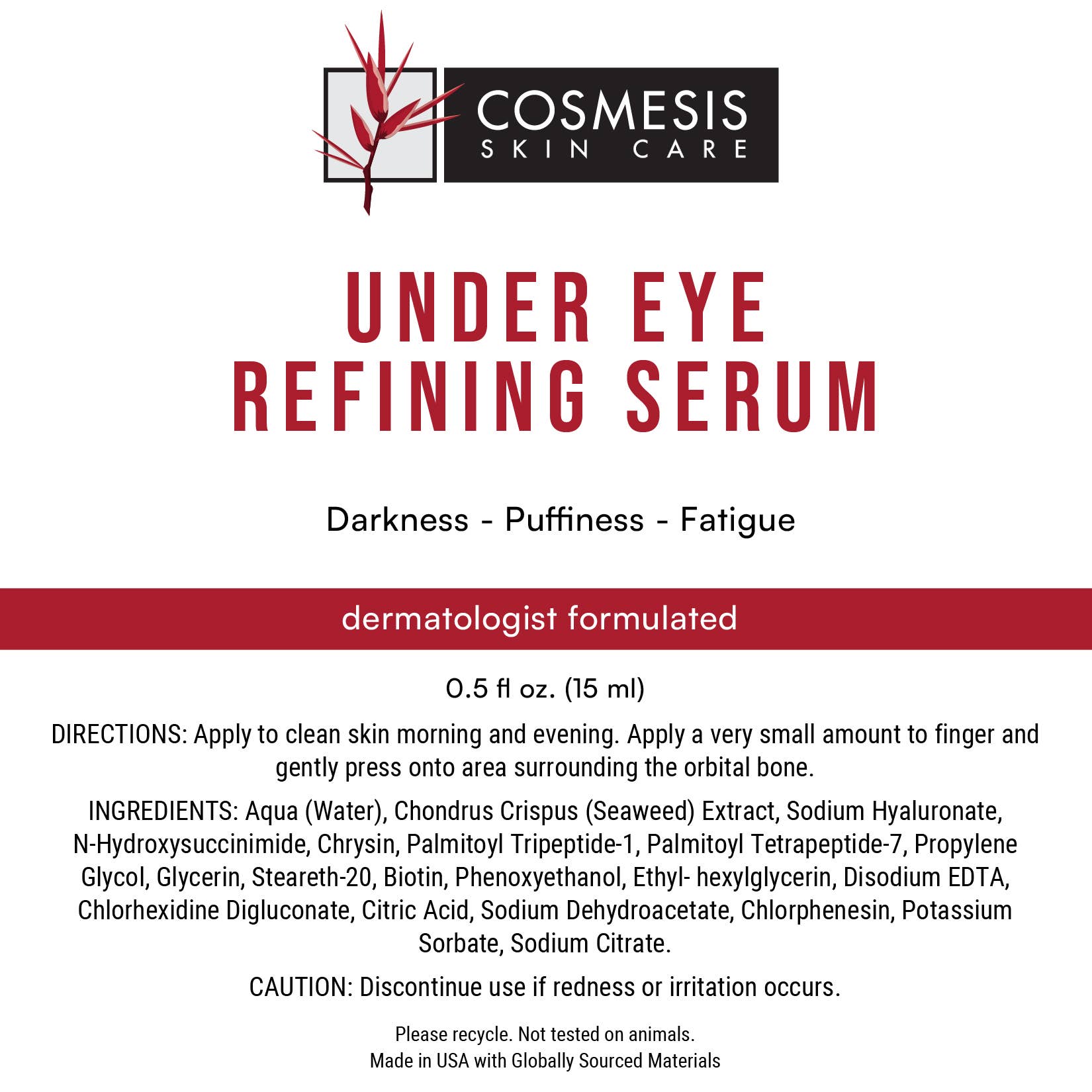 Cosmesis Skin Care - Wholesale Eye Serum - Under Eye Refining Serum4