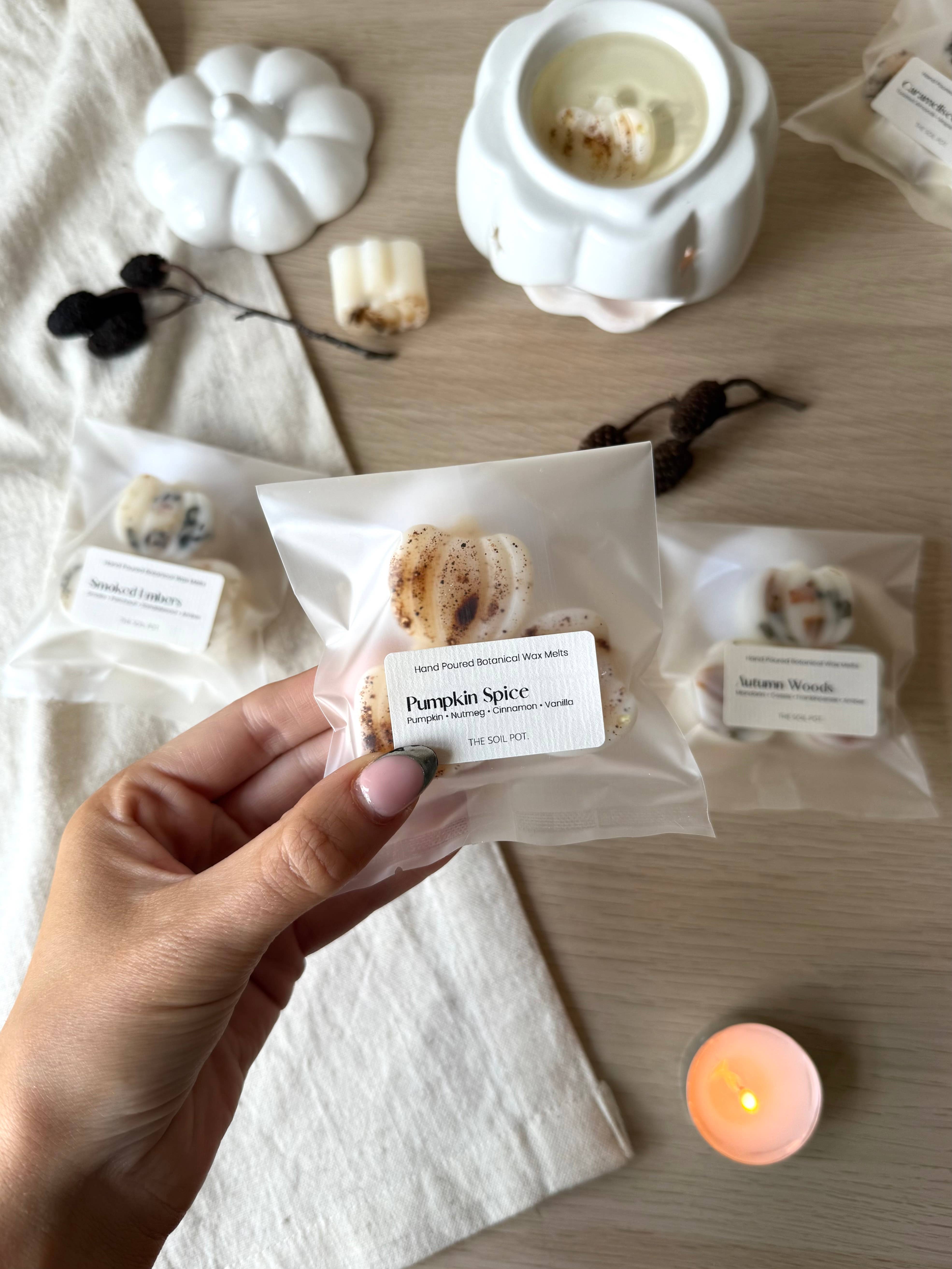 The Soil Pot – wholesale Wax melt – Pumpkin Wax Melts, Pumpkin Spice, Salted Caramel