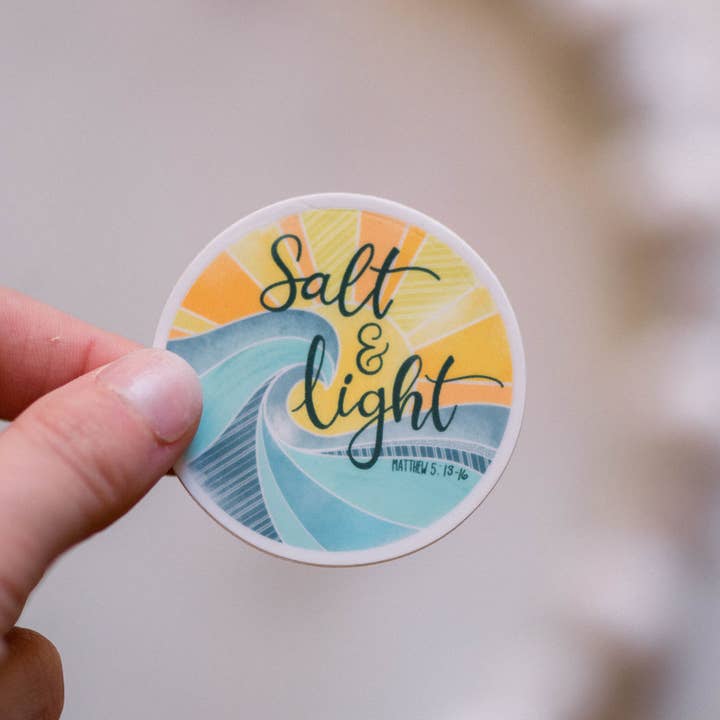 Savannah and James Co - Wholesale Sticker - Salt & Light Mini Vinyl Sticker, 2x2 in