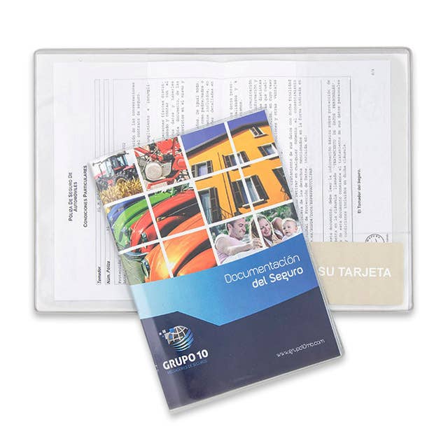 PVC Insurance Policy Cover+Printed Paper (Offset) for wholesale by PLASTÍNEZ GROUP
