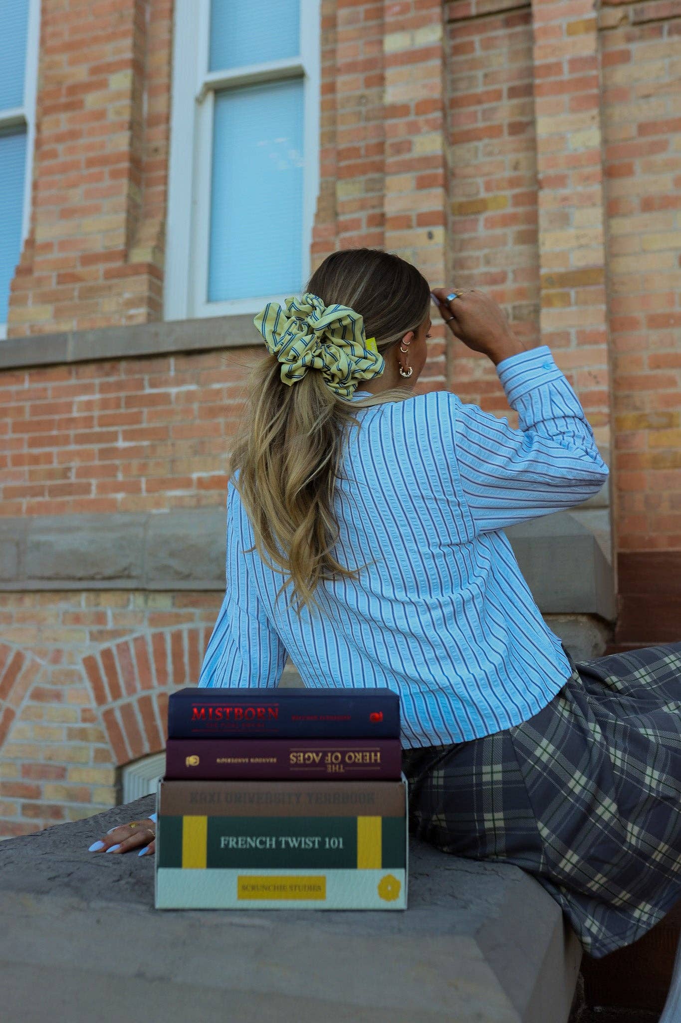 KAXI - Wholesale Scrunchie - Women's - University Stripe Jumbo Scrunchie2