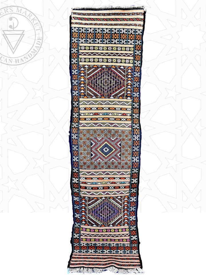 Tapis marocain kilim à plat pour la vente par Berbers Market
