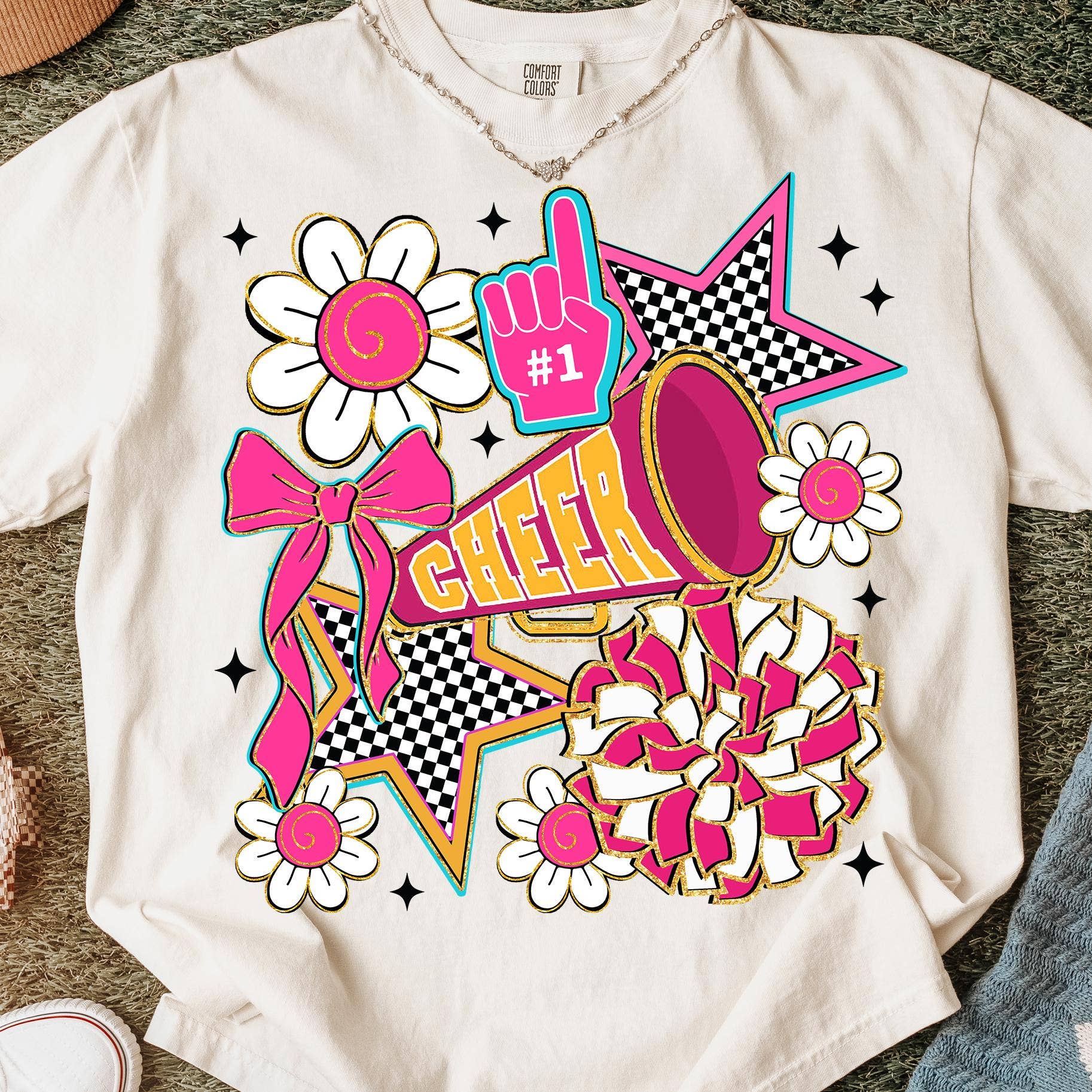 NVC Ecommerce LLC - Vente T-shirt à imprimés – femme - T-shirt Coquette Cheer, Sweat-shirt Coquette Cheerleader avec nœud1