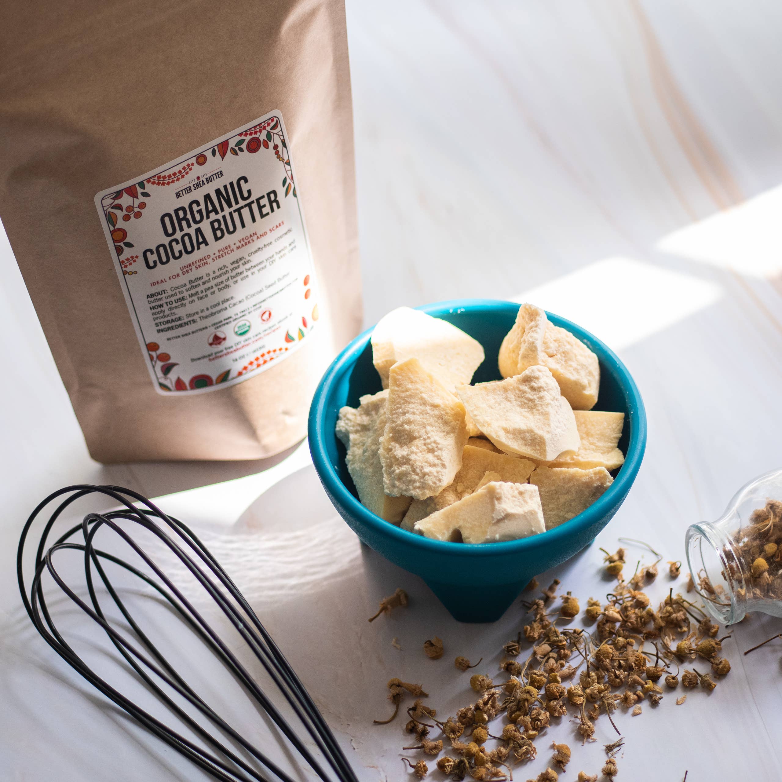 Better Shea Butter - Vente Baume/beurre pour le corps - Beurre de cacao biologique - bloc de 1 lb7