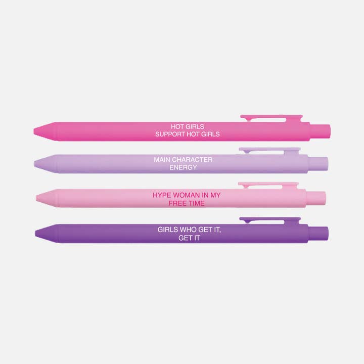 Juego de Bolígrafos Girl Gang – 4 Bolígrafos de Empoderamiento Femenino para venta al por mayor de Little Lovelies Studio