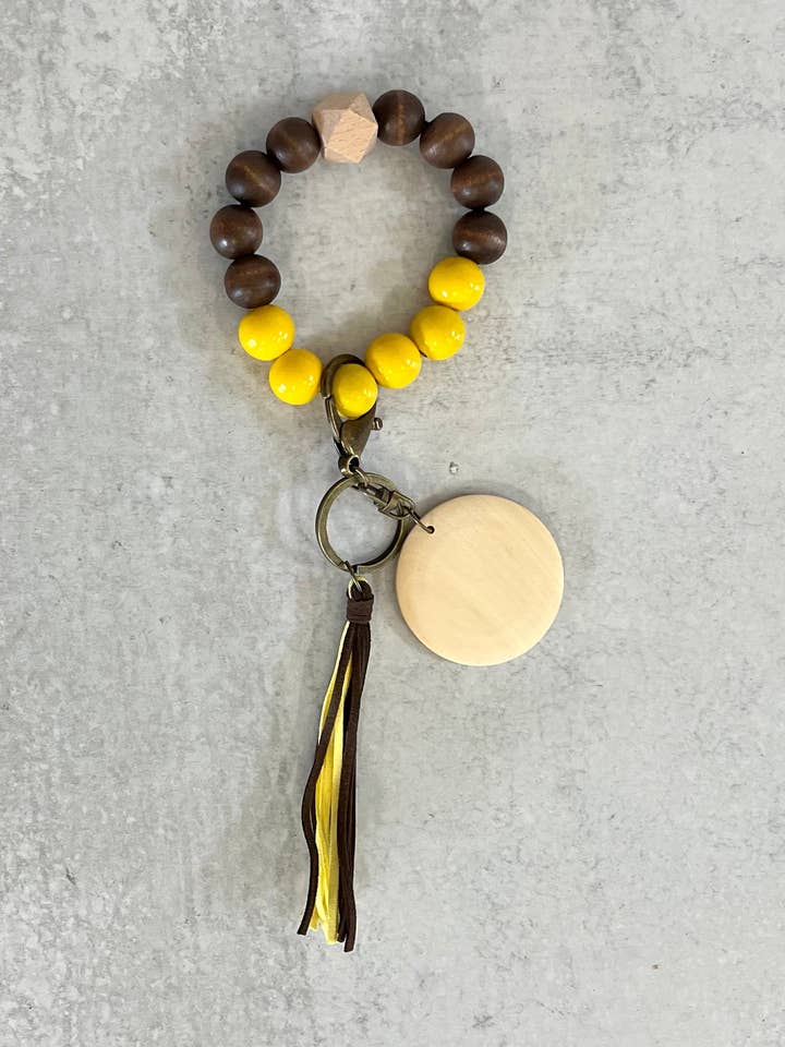 Brown/Yellow Wristlet for wholesale by KW Laser Supplies