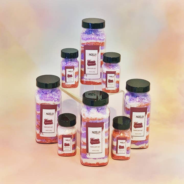 Black Raspberry Vanilla Foaming Bath Salt for wholesale by Madeluv