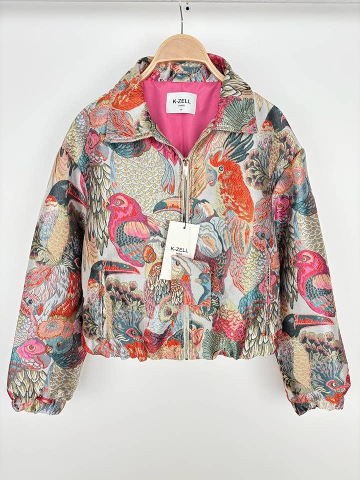 PRINT METALLIC JACQUARD PATTERN JACKET-3581 for wholesale on Faire