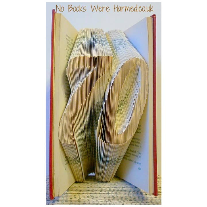 No Books Were Harmed.co.uk - Wholesale Sculpture - Milestone Numbers Hand Folded Book Art Sculpture Gift9