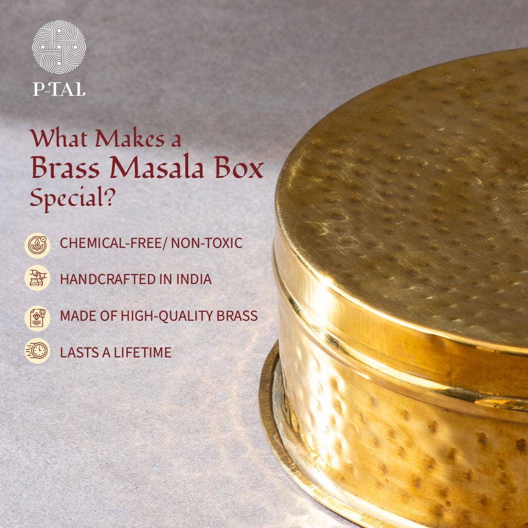 P-TAL – wholesale Spice rack – Brass Masala Daani / Spice Box in Gift Box2