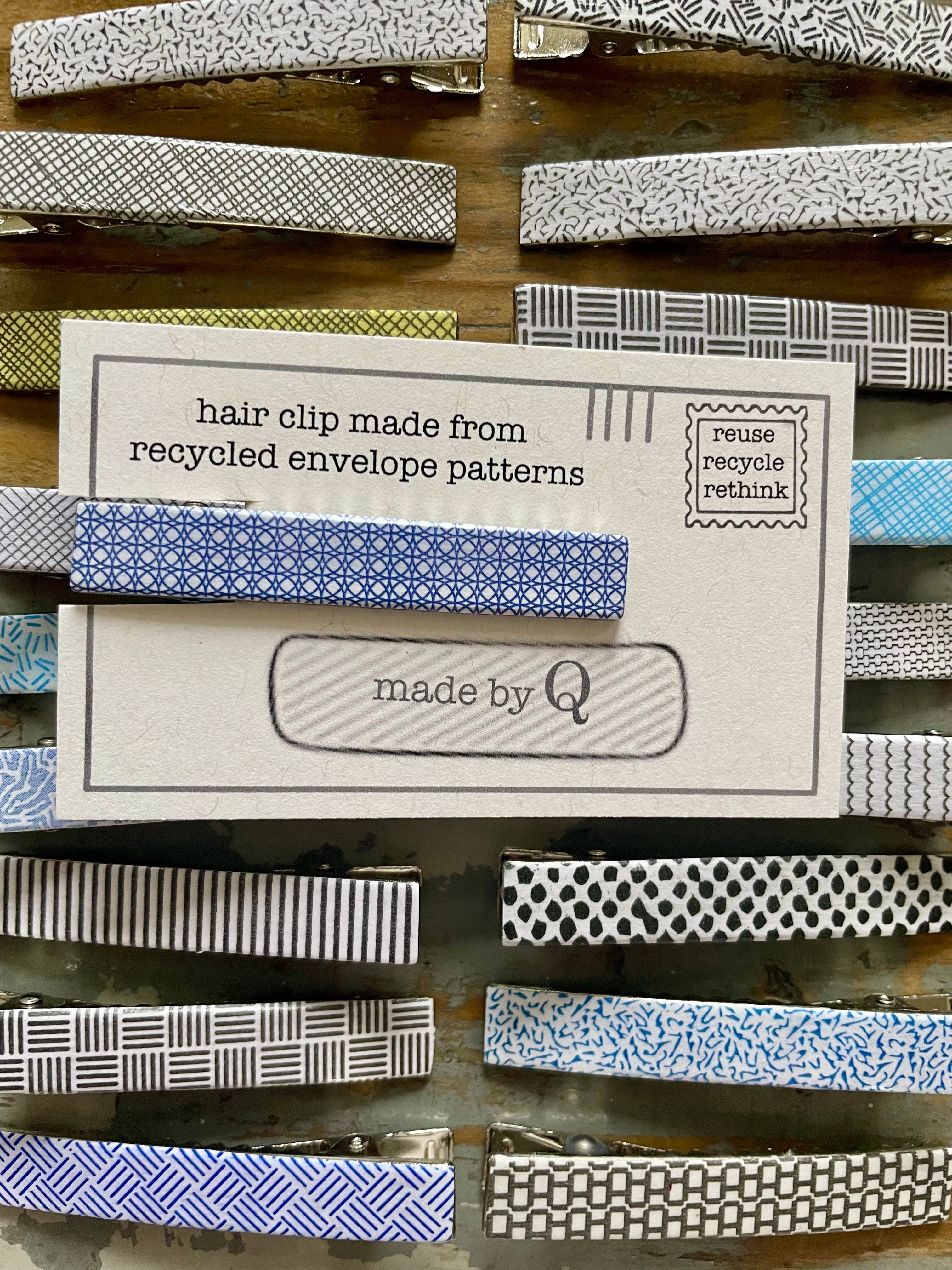 made by Q - Venta al por mayor Horquilla para el pelo - Mujer - Pinza para el cabello con diseño de sobres reciclados1