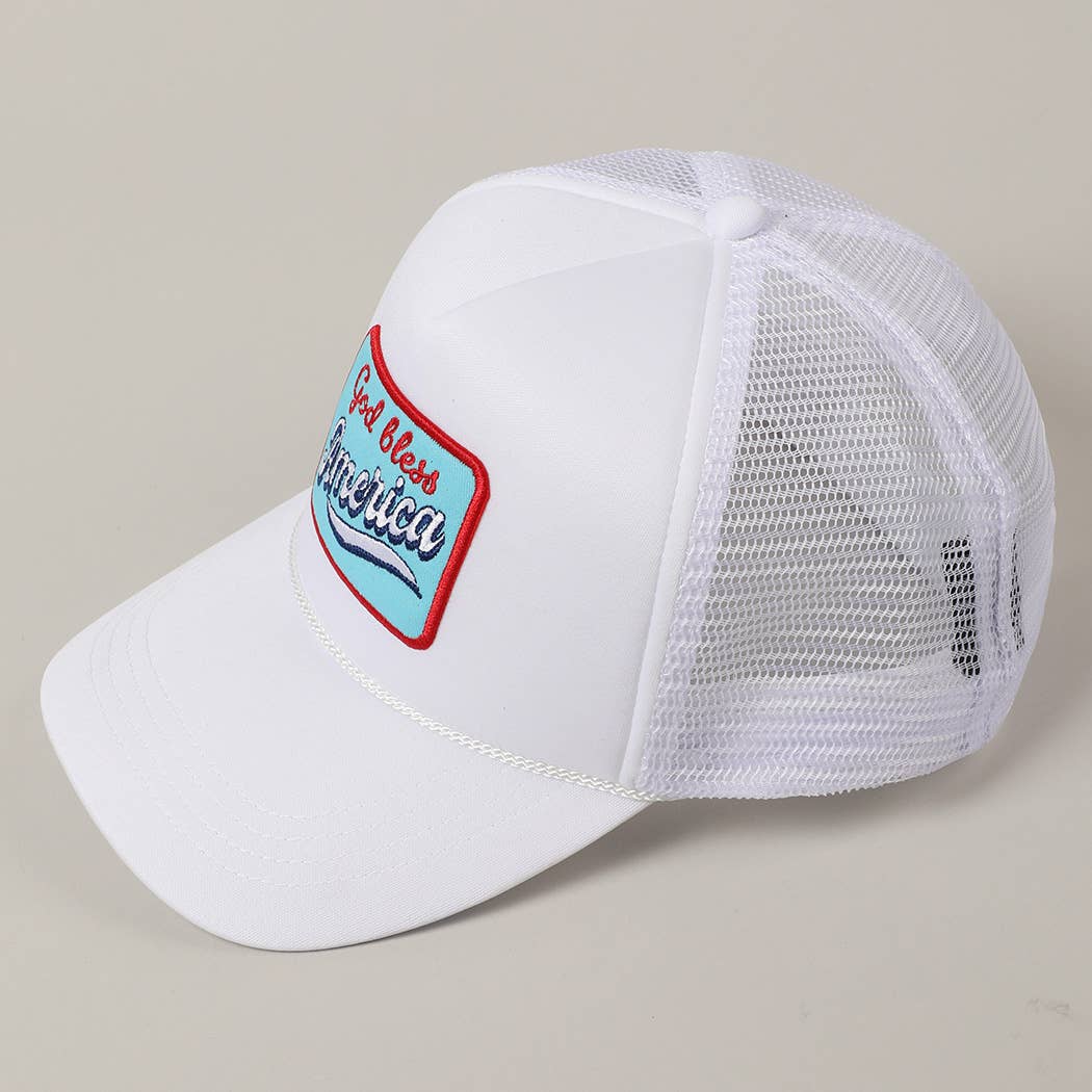Fashion City - Vendita all'ingrosso Cappellino  da camionista - Unisex - Cappello in Schiuma con Toppa Ricamata "God Bless America"13
