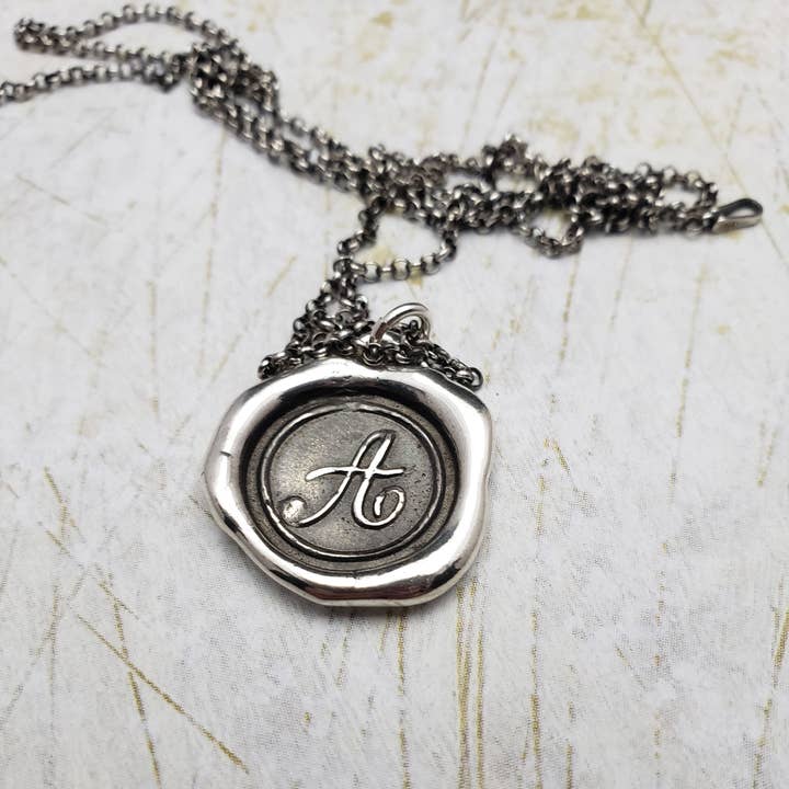 Initial Monogram Pendant - Letter A for wholesale by Plum and Posey