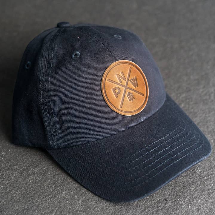 Ox & Pine - Wholesale Trucker Hat - Unisex - Leather Patch Unstructured Style Hat - PNW Stamp7