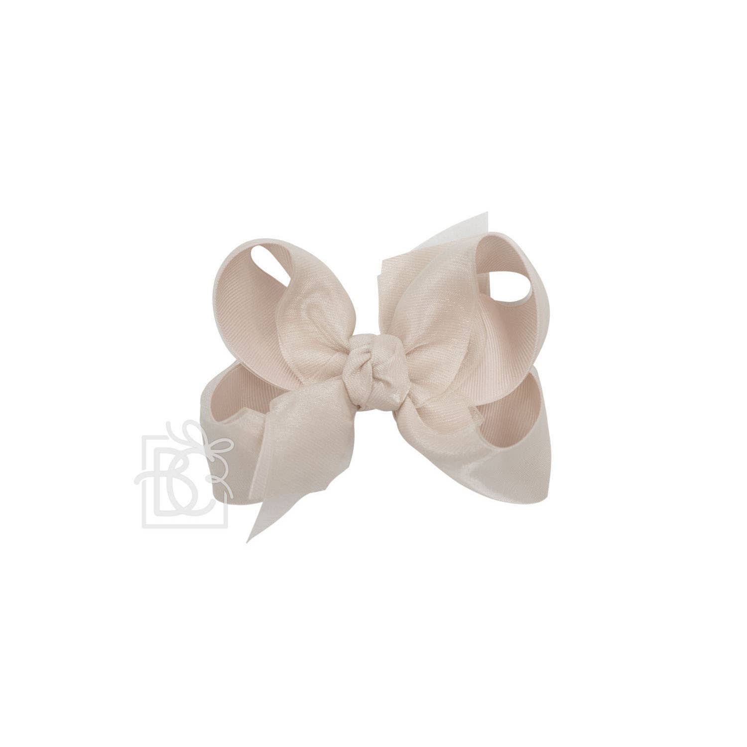 Beyond Creations, LLC – wholesale Hair bow – Kids – LAYERED ORGANZA/GROSGRAIN BOW ON CLIP21