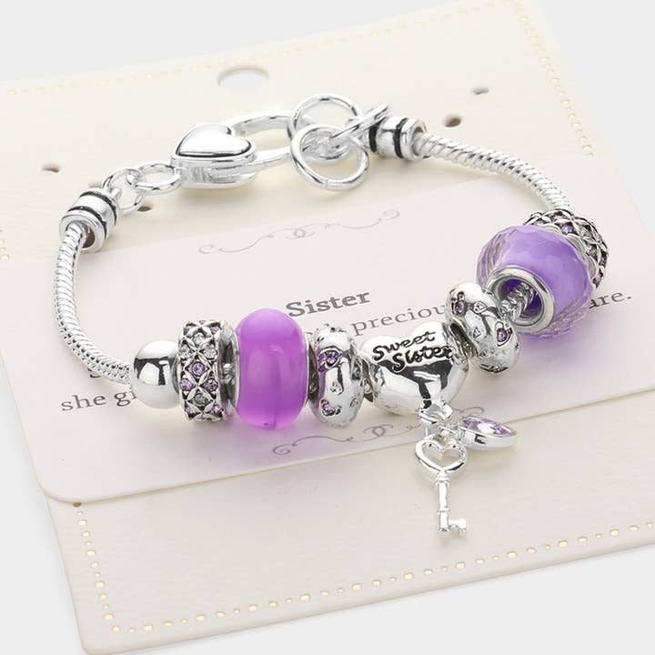 Bracelet à perles multiples Sister Message pour la vente par Sensibling Corp.