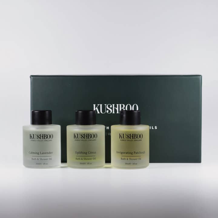 Bath & Shower Oil - Trio Gift Box for wholesale by Kushboo Wellness