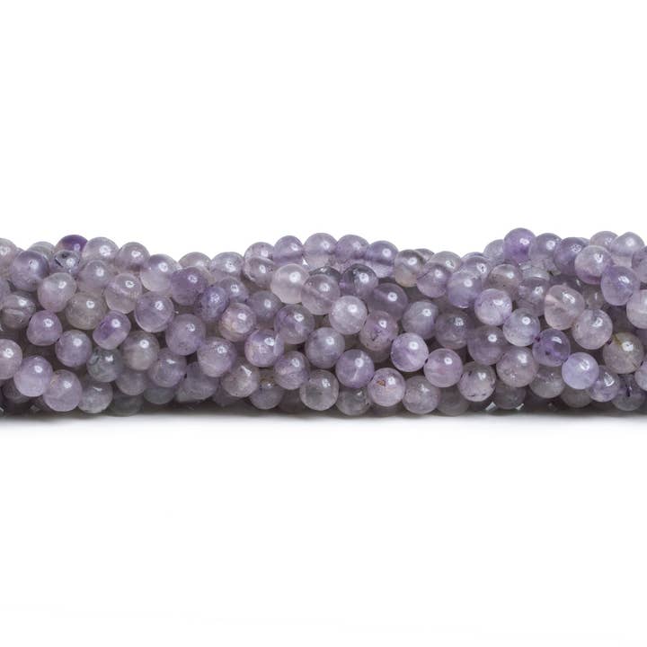 The Bead Traders - Wholesale Beads - 5-6mm Light Amethyst Plain Rounds 12 inch 55 beads