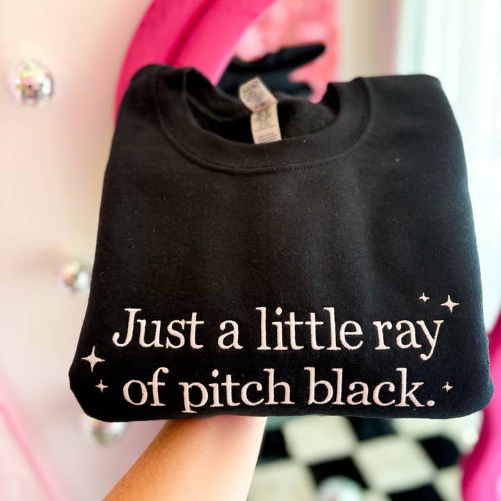 Graphic Tees & Co. - Wholesale Sweatshirt - Women's - Pitch Black Embroidered Crewneck | Spooky Sweatshirt0