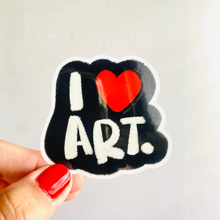 Flynn Craft House - Wholesale Sticker - I HEART ART Glossy Sticker2