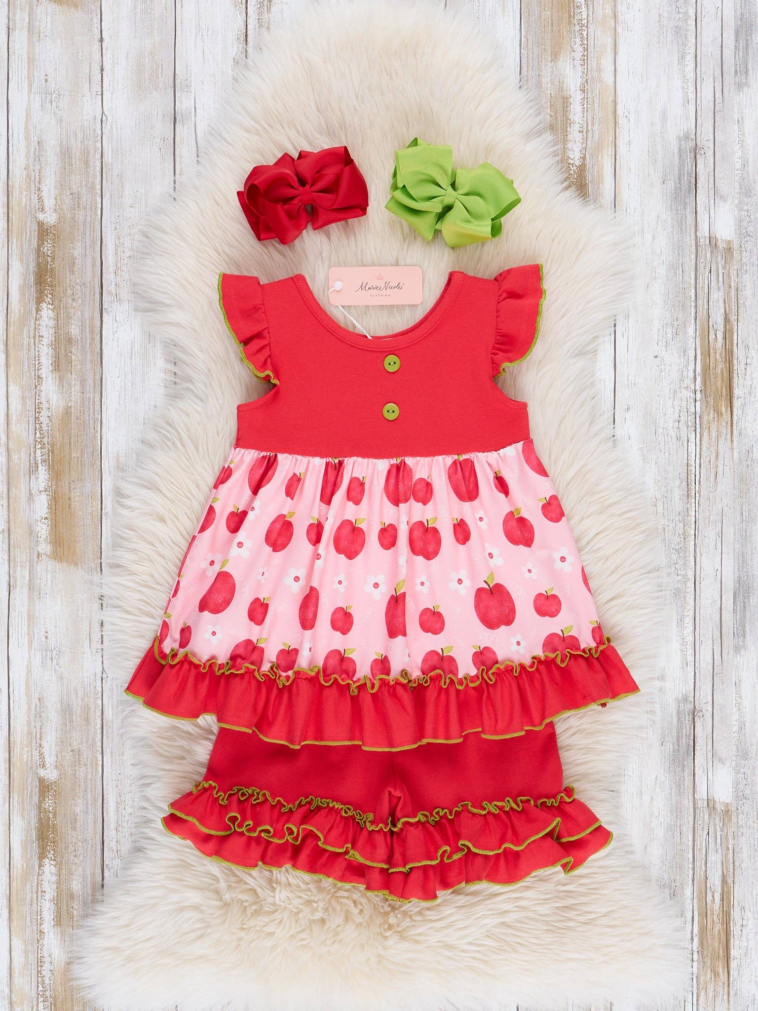 Wholesale Apple Time Ruffle Outfit for your store Faire