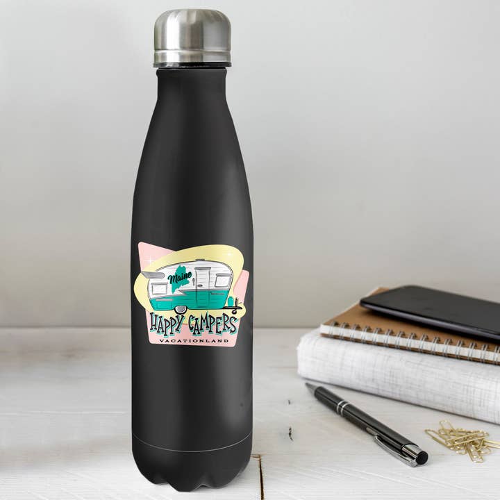 RetroPlanet - Wholesale Phone & Laptop Stickers - Maine Happy Campers Trailer Vacationland Mini Sticker 20 ct1