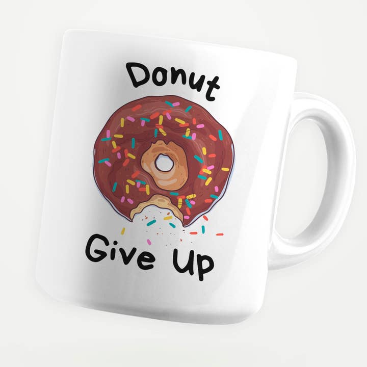 Sticker Bull - Venta al por mayor Taza - Taza de café Donut Give Up de 11 onzas