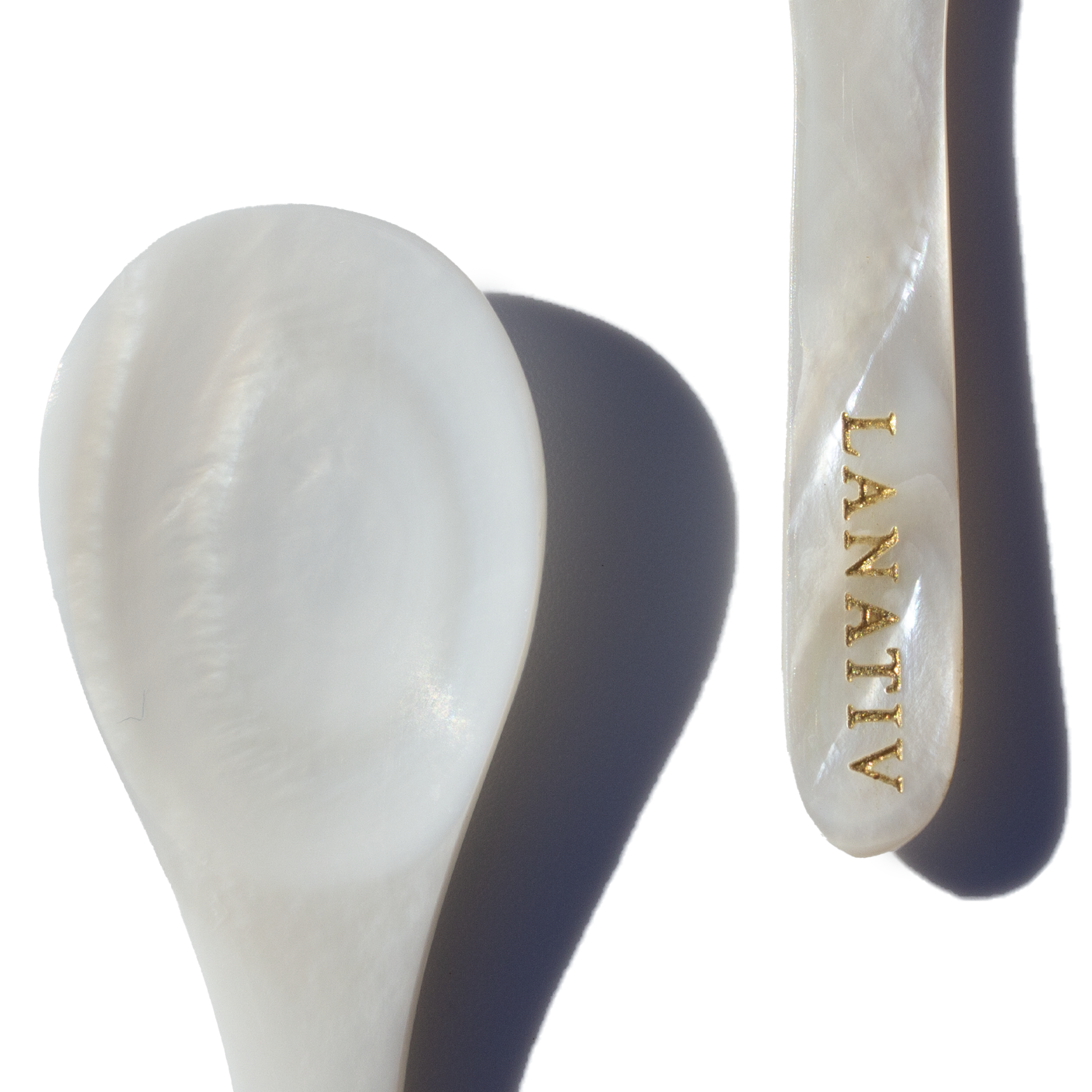 Lanativ - Wholesale Mask Applicator Brush/Tool - HAND-CARVED ARTISANAL MOTHER OF PEARL SPOON1