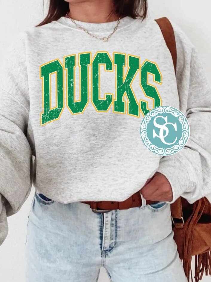 Ducks Sweatshirt, Varsity arch, Vintage for wholesale by Sweet Carolines Boutique