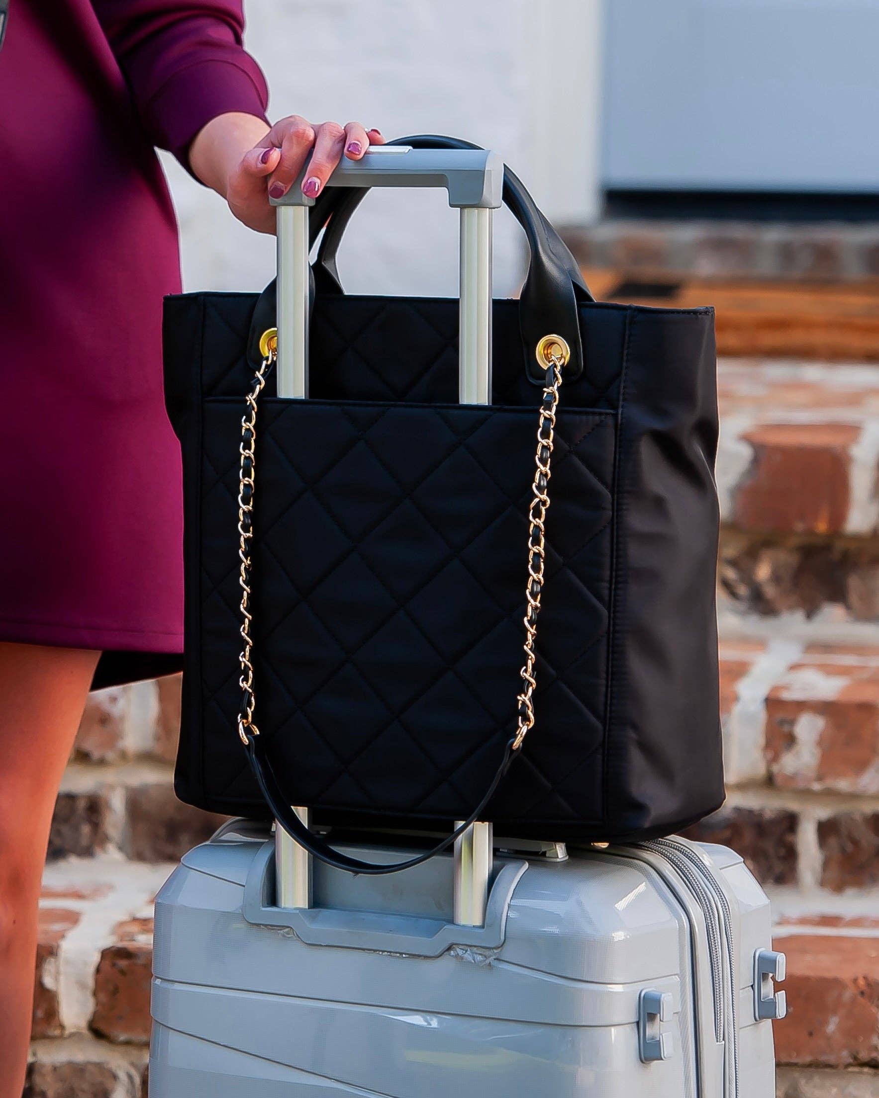 Caroline Hill - Vente Tote bag – femme - Kinzley Tote en nylon noir3